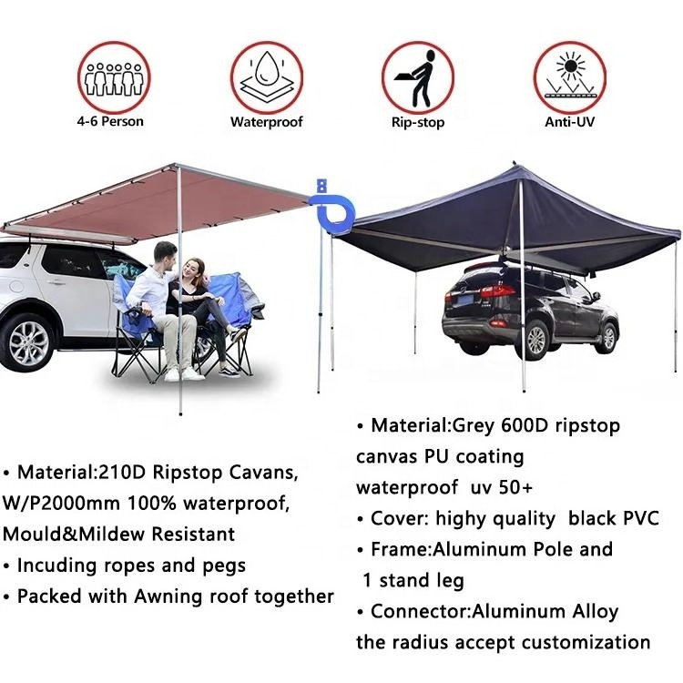 270 degree awning free standing car awning tent with walls outdoor