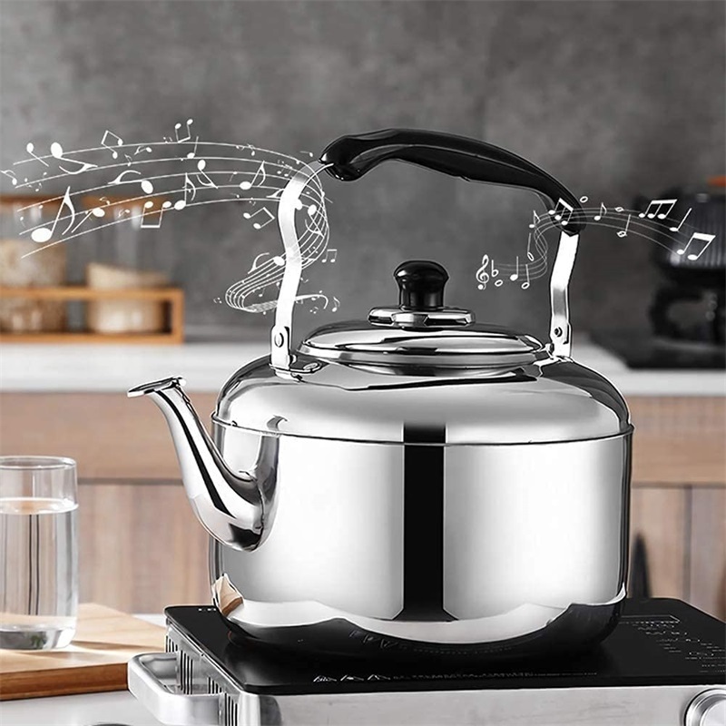 Whistling Tea Kettle for All Stovetop, Cooking-Grade Stainless Steel Tea Kettle with Heat Resistant Ergonomic Handle