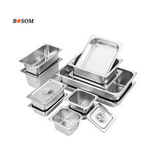 Standard Sizes Space-saving Stackable Tray Stainless Steel Gastronorm container Ice Cream Buffet Food Container 1/2 GN Pan