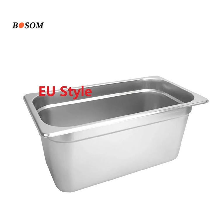 Standard Sizes Space-saving Stackable Tray Stainless Steel Gastronorm container Ice Cream Buffet Food Container 1/2 GN Pan