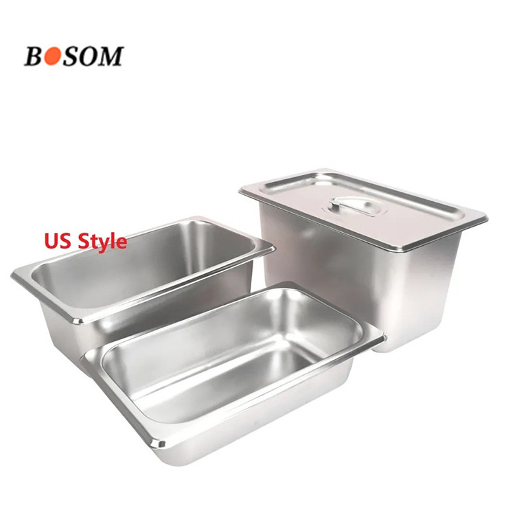 Standard Sizes Space-saving Stackable Tray Stainless Steel Gastronorm container Ice Cream Buffet Food Container 1/2 GN Pan