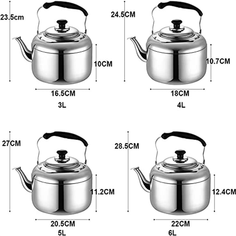 Stove Top Whistle Teapot Food Grade Stainless Steel Kettle for Camping Trips Hiking Cooking Barbecue Festival Camping Kettle