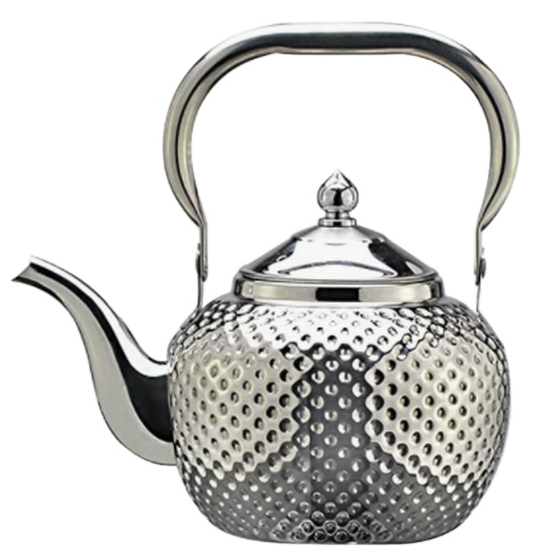 Arabian Style Stainless Steel Hammered Titanium Tea Kettle 1.2/1.5/2.0L Water Kettle Arabic Tea Pot