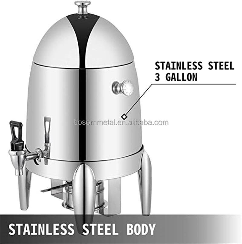 12 Liter Stainless Steel Hot and Cold Beverage Dispenser Juice Milk Coffee chocolate Tea Urn for Hotel/Party/Restaurant /Banquet