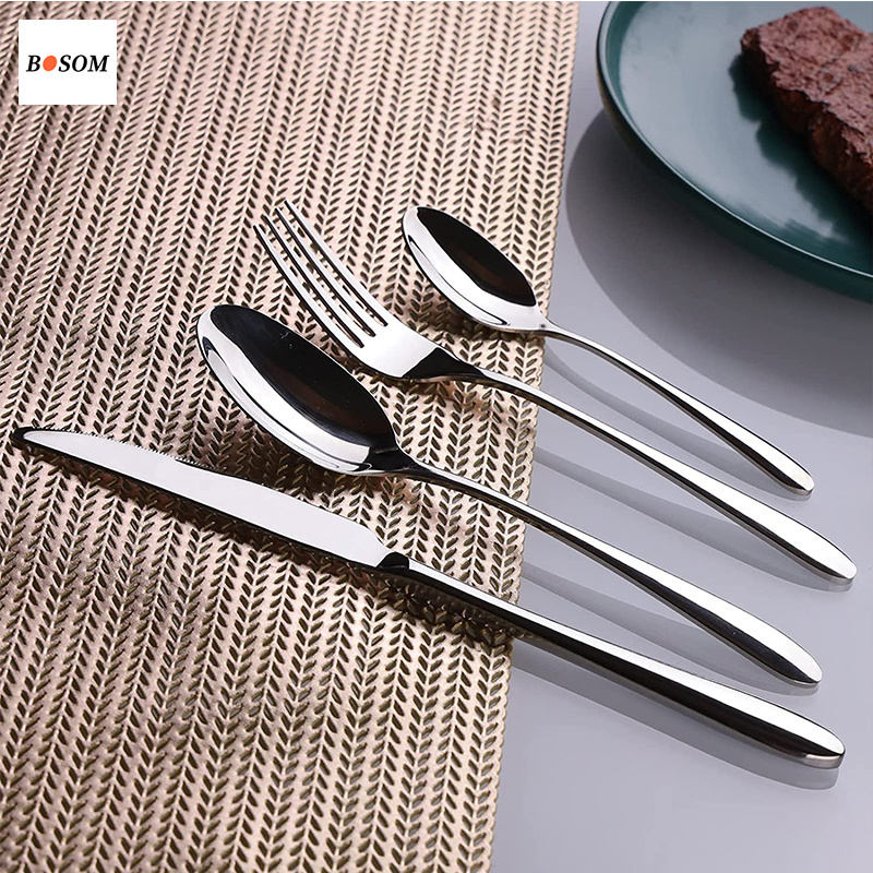 24pcs/set Golden Stainless Steel Cutlery Set Flatware Silverware Tableware with Knife Fork Spoon Gift Metal Material