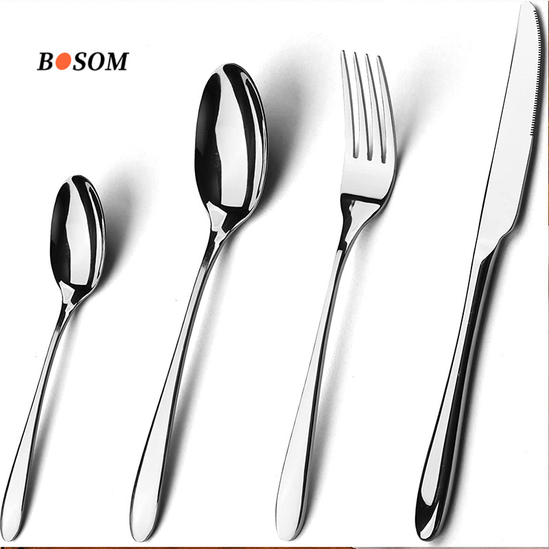 24pcs/set Golden Stainless Steel Cutlery Set Flatware Silverware Tableware with Knife Fork Spoon Gift Metal Material