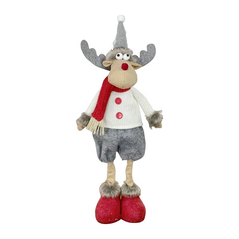 23 Inch Stuffed Plush Figure Moose Dolls Shelf Stand Christmas Reindeer Indoor Outdoor Decoration