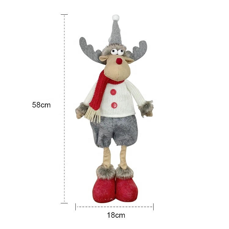 23 Inch Stuffed Plush Figure Moose Dolls Shelf Stand Christmas Reindeer Indoor Outdoor Decoration