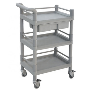 ABS medical cart with wheels medical trolley used crash carts medicine trolley hospital ward