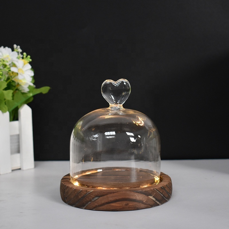 3D hand touch glass dust cover, immortal flower with lamp decorative head transparent glass cover