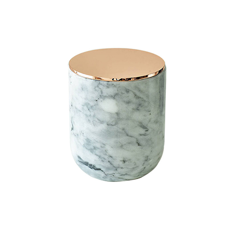 Handmade and natural stone marble Material Marble Candle Jars with lids for wedding decor