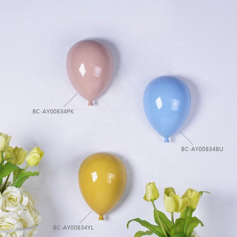 Home Soft Decorations Fashionable Light Luxury Balloon Shaped Ceramic Wall Hanging Crafts for wall decoration