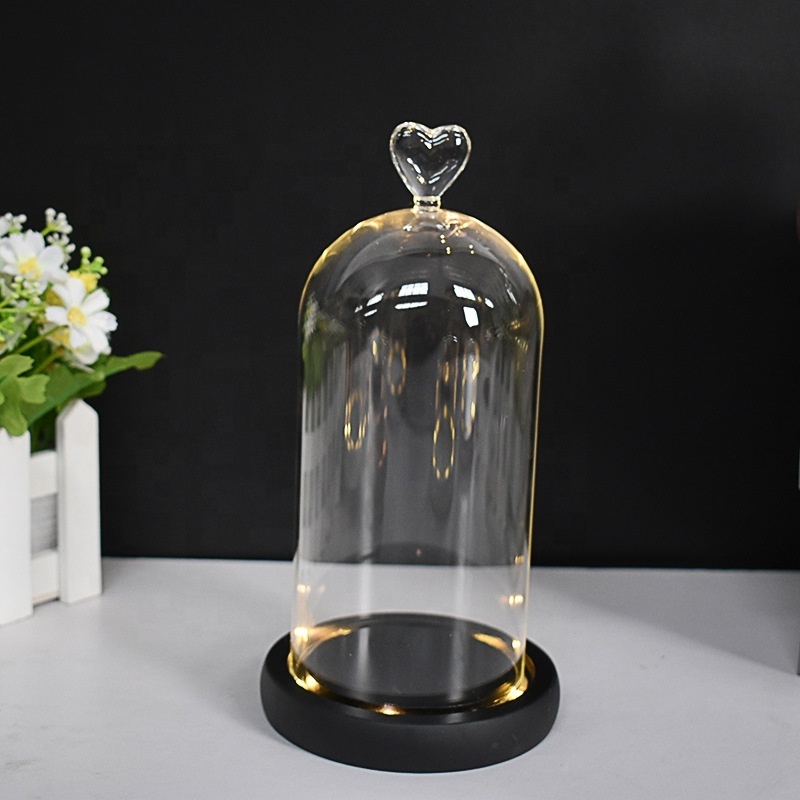 3D hand touch glass dust cover, immortal flower with lamp decorative head transparent glass cover