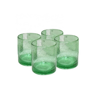 Decoration glass candle holder with bubble, color bubble glass candle jar