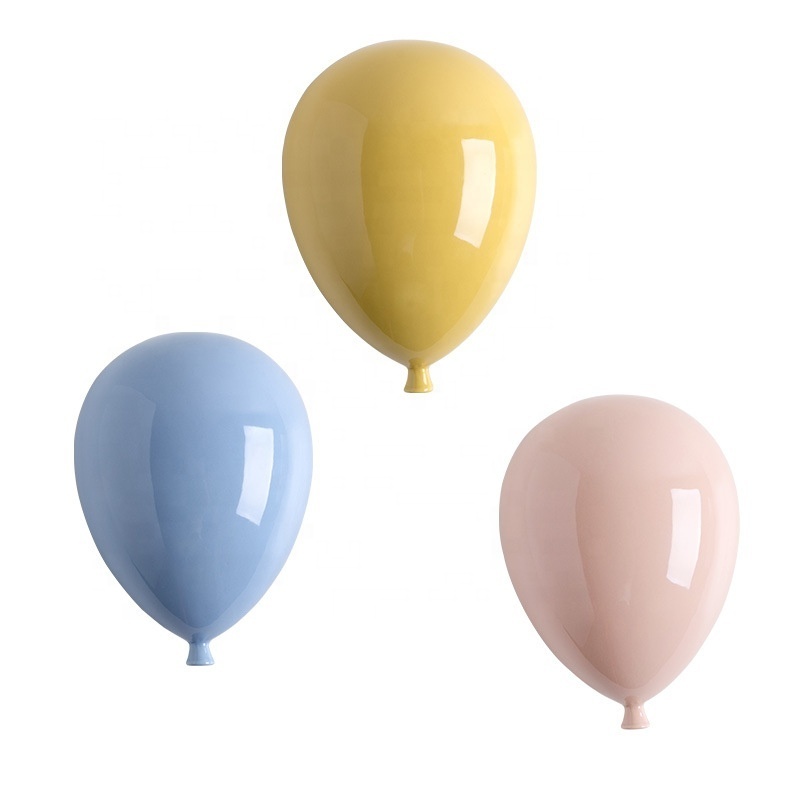 Home Soft Decorations Fashionable Light Luxury Balloon Shaped Ceramic Wall Hanging Crafts for wall decoration