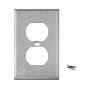 Duplex Receptacle US Metal Wall Plate, Stainless Steel Switch Outlet Cover,10A 125V,UL Listed