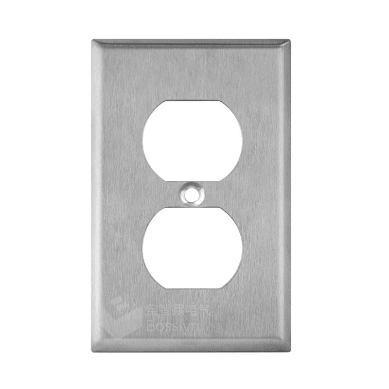 Duplex Receptacle US Metal Wall Plate, Stainless Steel Switch Outlet Cover,10A 125V,UL Listed