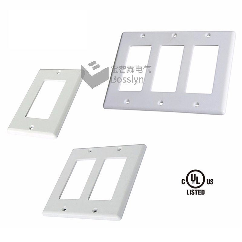 3 Switch Panel Wall Plates for Electrical Outlets Power Outlet Cover White Outlet Covers