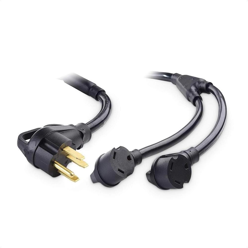 RV Y Power Extension Cord 14-50P 50 amp Male to TT-30R 30 amp Female Camper Adapter Splitter