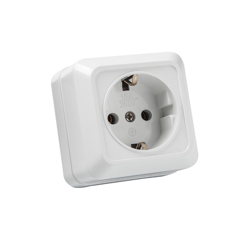 Factory Direct Sale EU Standard Surface Mounted Electrical Wall Switch and Socket