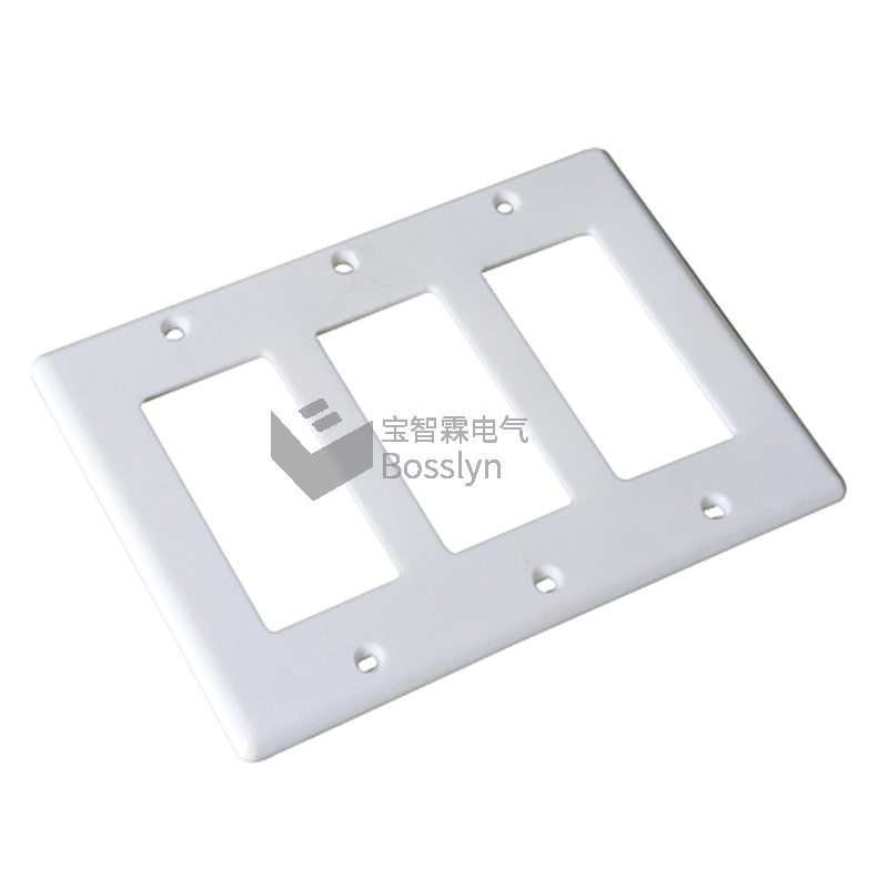 3 Switch Panel Wall Plates for Electrical Outlets Power Outlet Cover White Outlet Covers