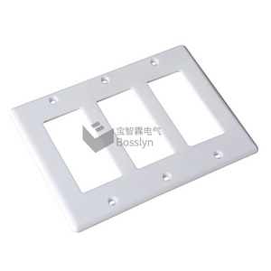 3 Switch Panel Wall Plates for Electrical Outlets Power Outlet Cover White Outlet Covers