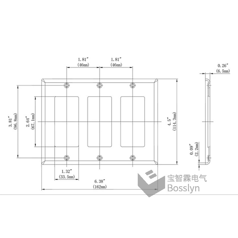 3 Switch Panel Wall Plates for Electrical Outlets Power Outlet Cover White Outlet Covers