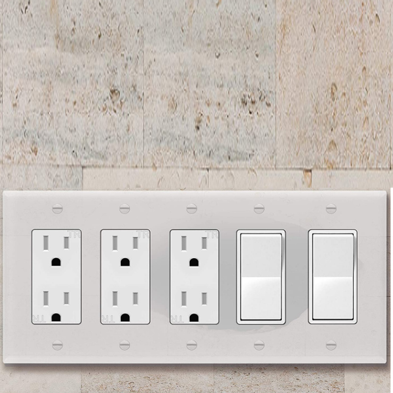 5 Gang Light Switch or Receptacle Outlet Wall Plate