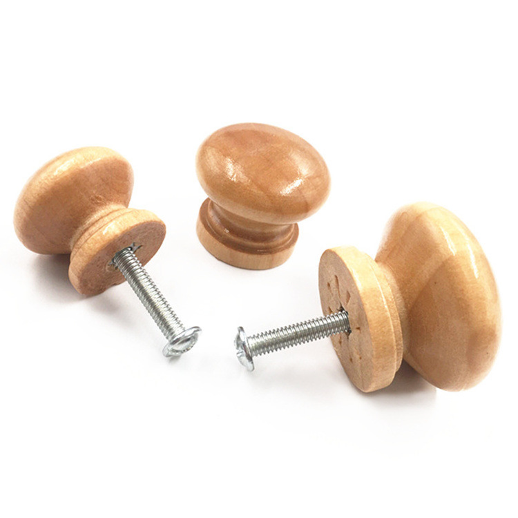 Wooden Knob Drawer Pulls Cabinet Wardrobe Handle Round Knobs Kitchen Furniture Hardware Wholesale Lot Small Large