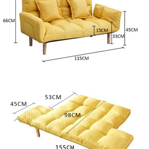 Direct from Manufacturer Simple Double Person Folding Sofa Bed for Living Room Apartment Villa Application for Lazy Persons