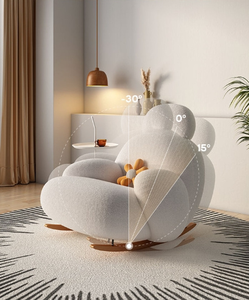 Wholesale living room furniture leisure rocking chair balcony living room leisure sofa chair lazy sofa rocking chair