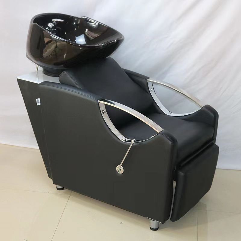 Hair salon furniture back washing unit salon ceramic basin beauty shampoo chair shampoo bed