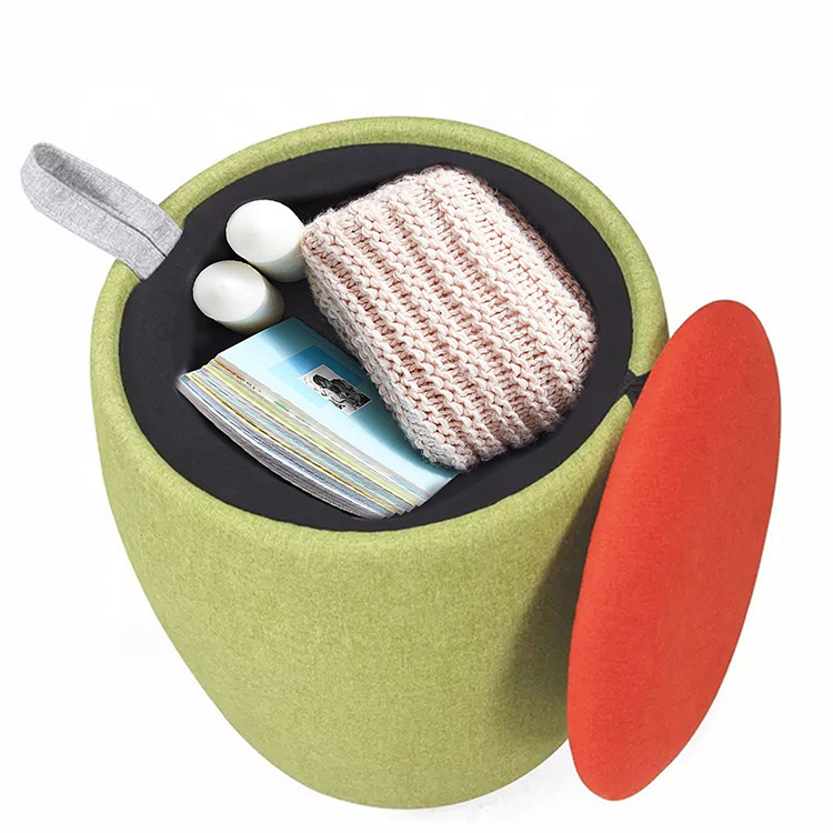 Round Foot Rest Stools Foot Stool with Storage Folding Storage Ottoman Footrest Stool for Fabric Ottoman Chest Toy Box Chest