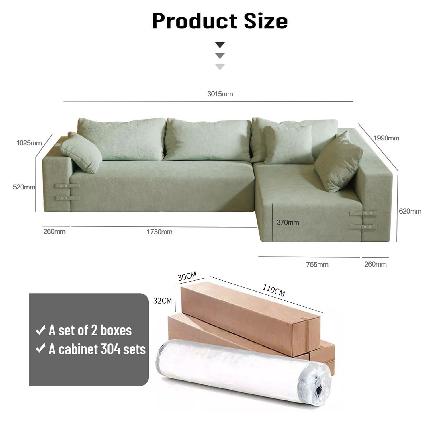 8pcs sectional Modular elegant sofas White combination Couch Living Room I/L-shape Sofa bed