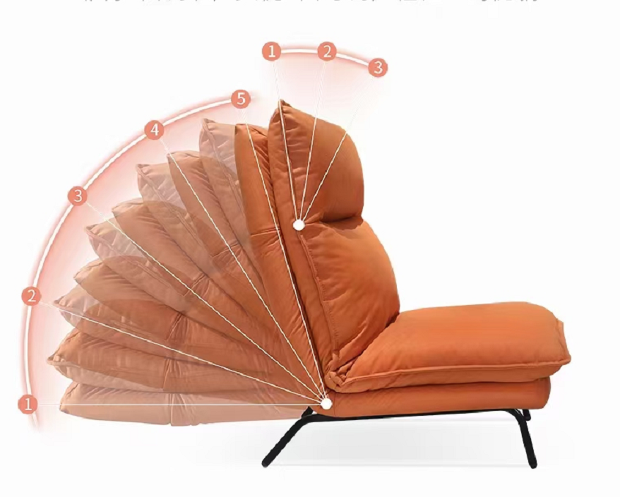 Orange Convertible Salon Accent Chair Living Room Recliner Chair Lockable Stair Chair Lift Sofa