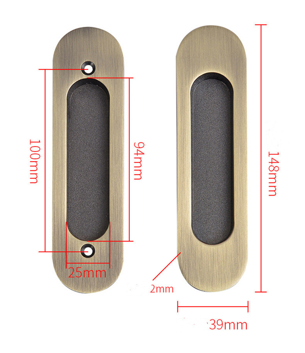 Built-in sliding door handle concealed door pairing clasp recessed invisible handle