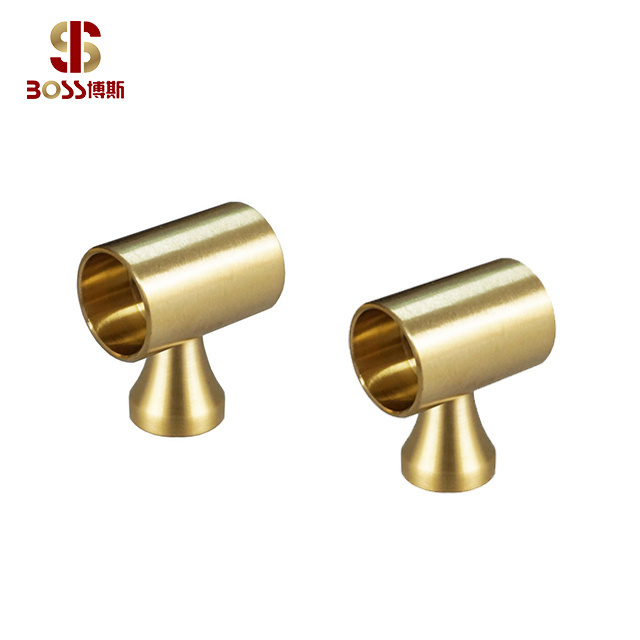 Furniture Cabinet Brass Handlel Brass Solid Drawer Pulls and Knobs in Satin Brass Modern Simple Double Holes Handles