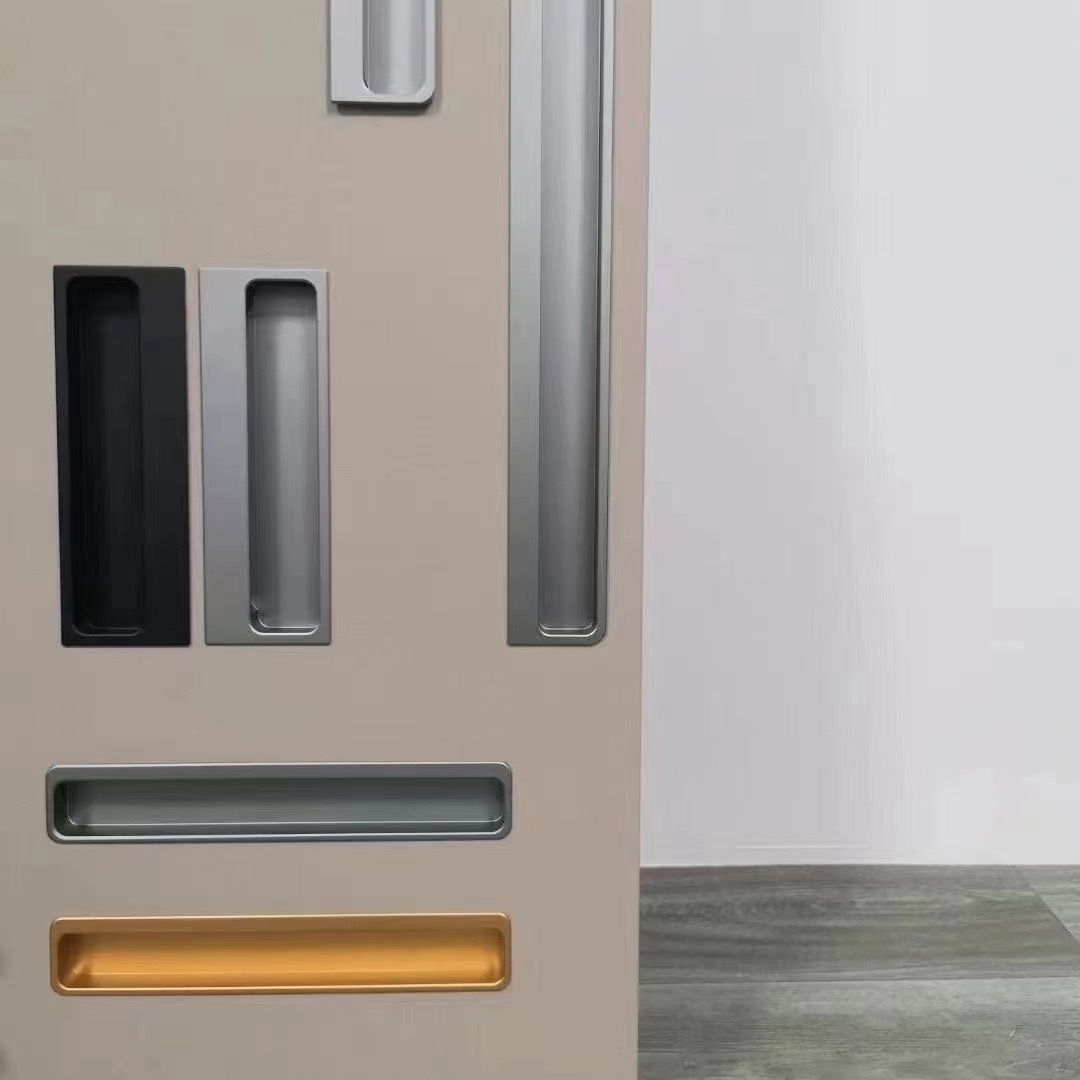 Hidden handle wardrobe sliding door embedded invisible cabinet door handle sliding door drawer hidden