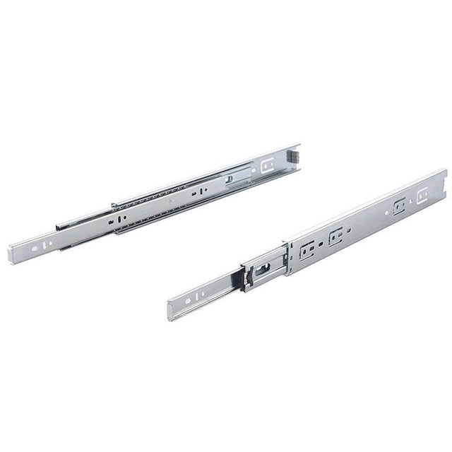 45MM Desk Drawer Track Telescopic Channel 3-Fold Cabinet Runner Full Extension Slide Rail