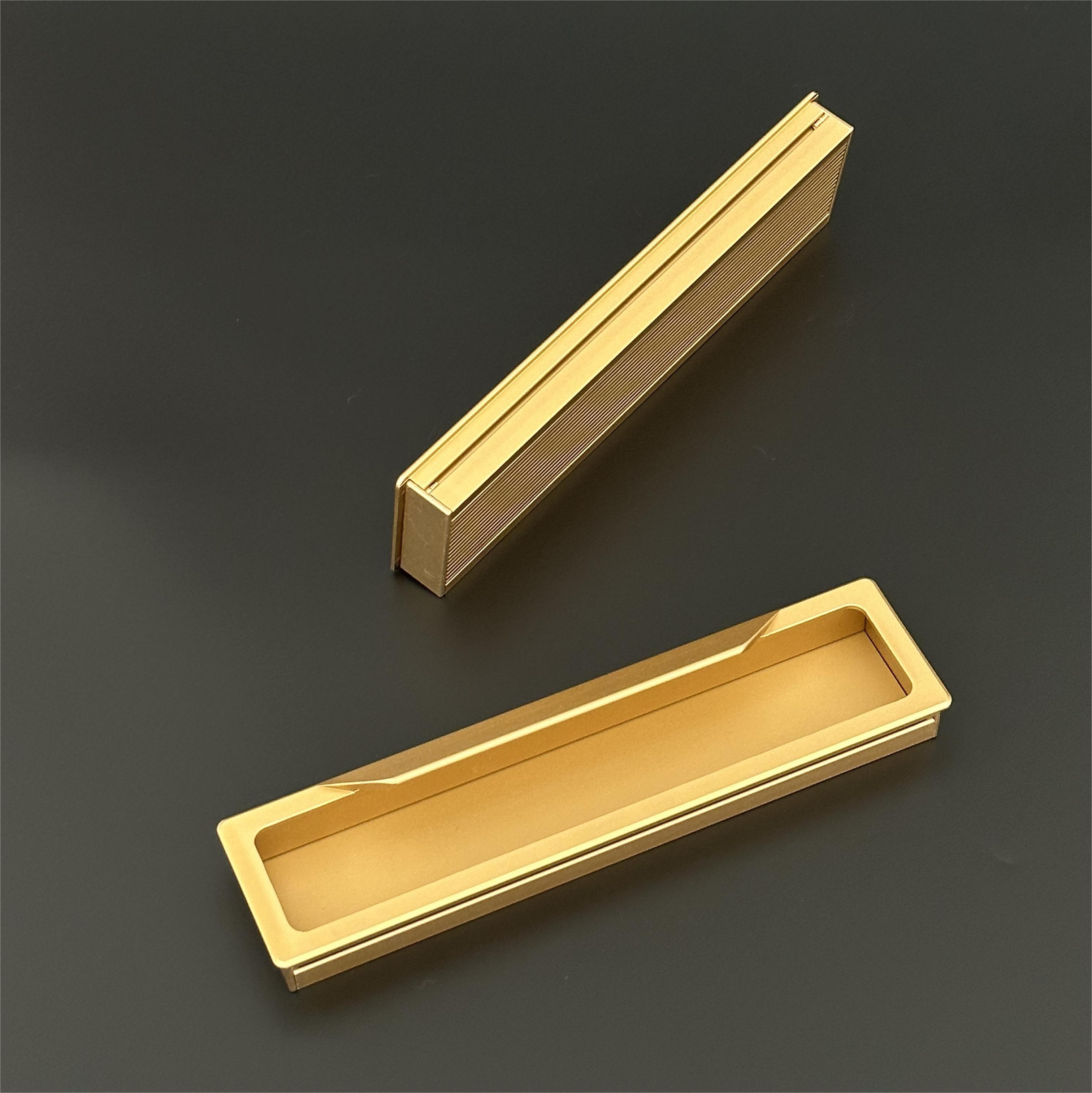 Manufacturer Aluminum Hidden Drawer Hardware Kitchen Cabinet Door Pull Handles Gold Drawer Handle