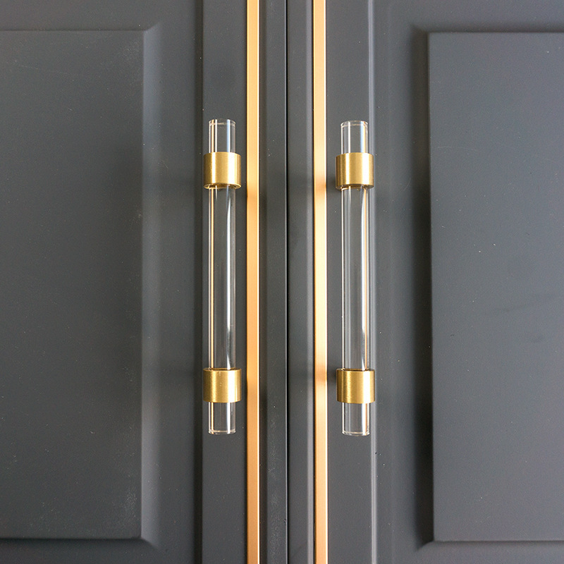 Boss Hardware Kitchen Cabinet Long Pull Handle Acrylic Drawer Knobs And Wardrobe Acrylic And Brass Handles