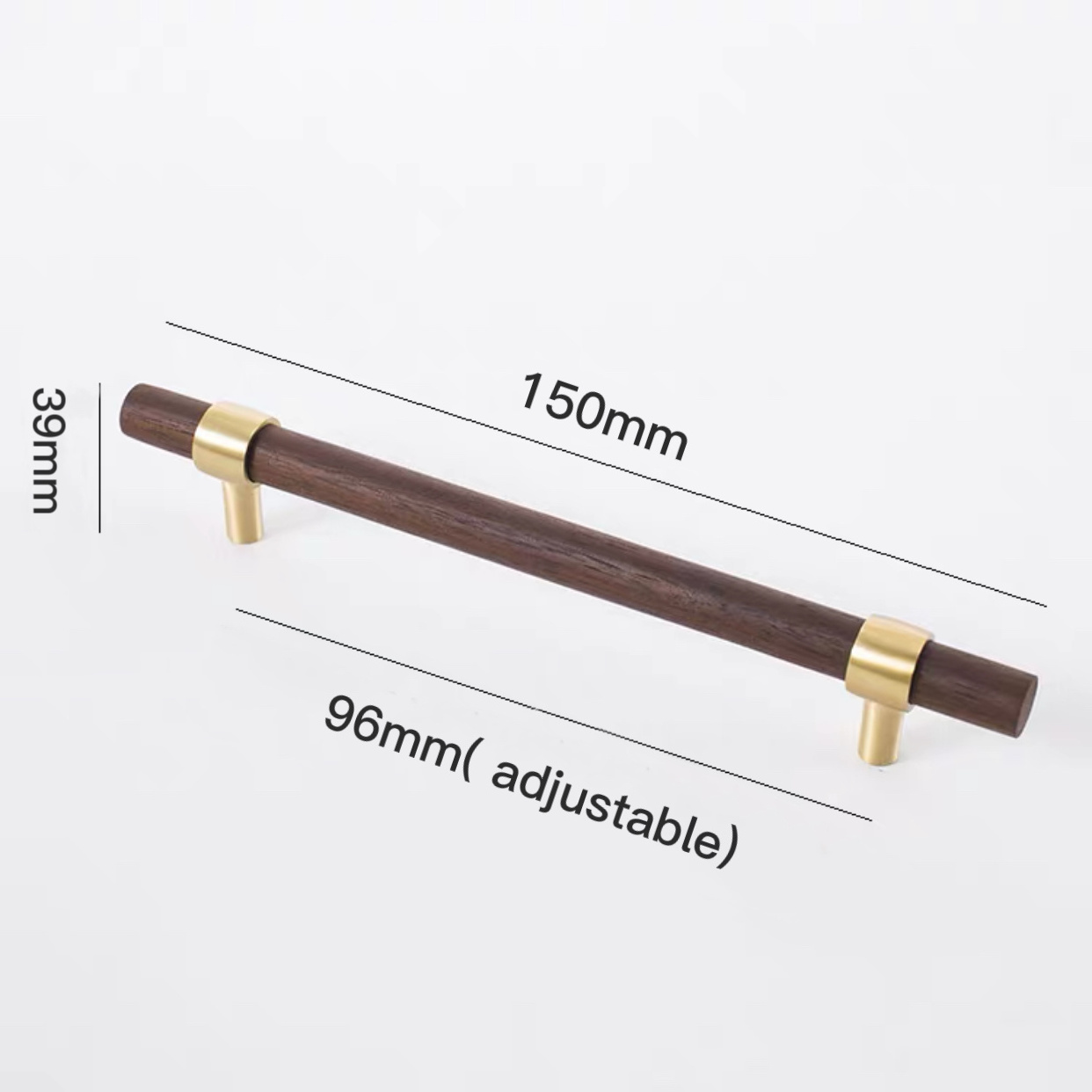 American Style Wardrobe Door Long Handle Walnut Beech Brass Cabinet Handle Double Hole Copper Drawer Wardrobe Door Handle