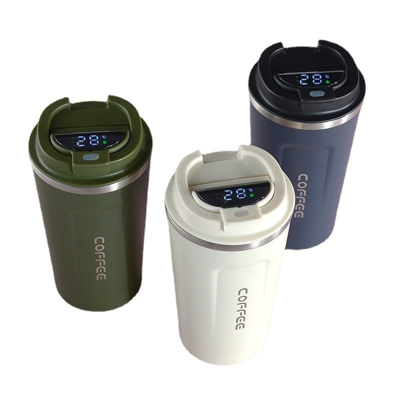 Hot Selling 380ml 510ml 304 Stainless Steel Smart Led Temperature Display Travel Vacuum Coffee Cup Thermal Insulated Coffee Mug