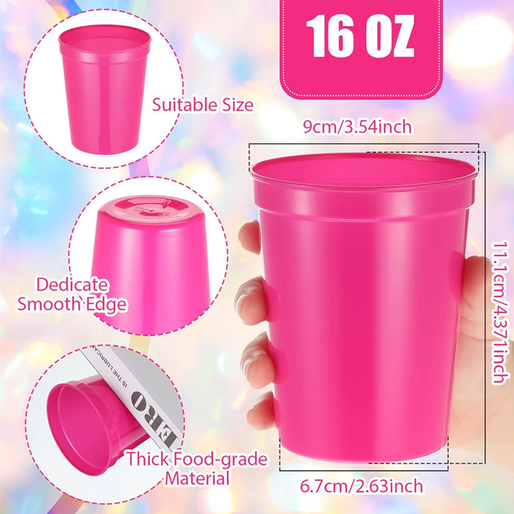 Customized Personalized Reusable Wedding Party Event Plastic Cups Portable Eco-Friendly Food Grade Stadium Cups