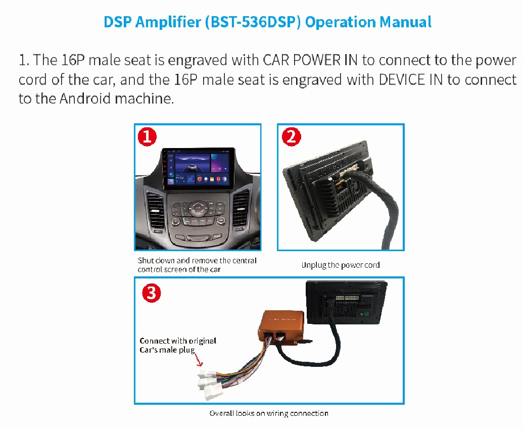 Mini High Power car digital sound processor subwoofer sound audio dsp amplifier for  Android car radio and ISO mp5 player