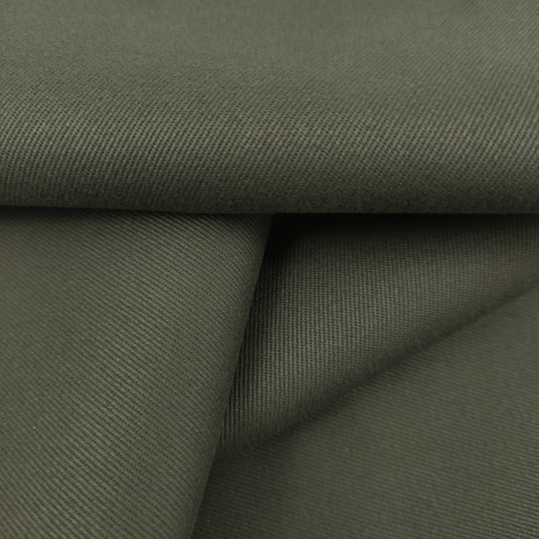 Custom 98 cotton 2 spandex stretch elastane brushed twill khaki fabric