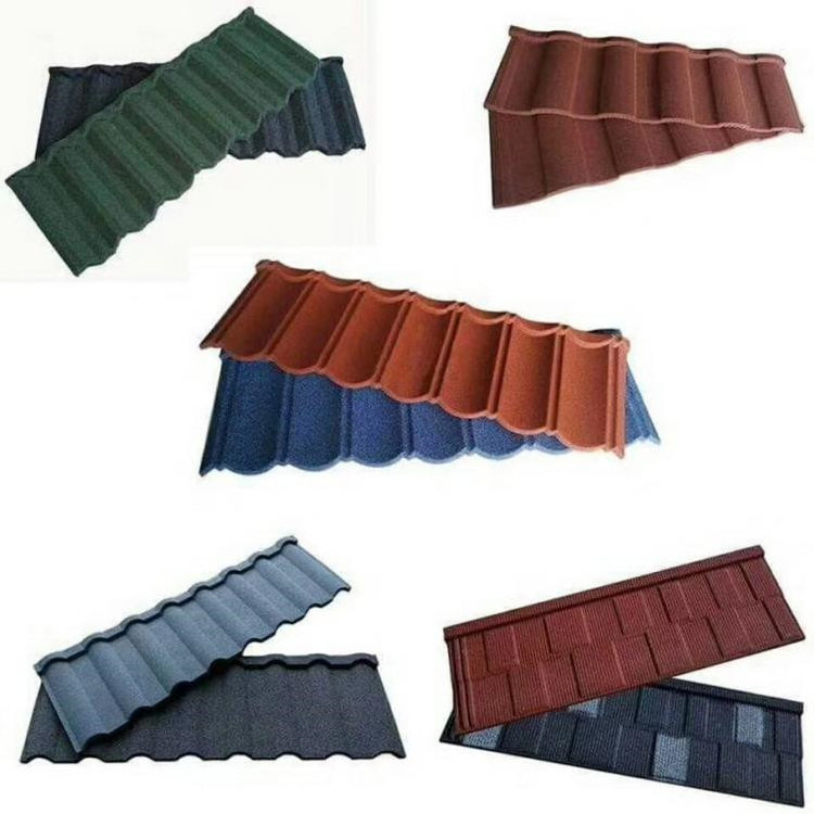 China Roof Tile Roofing Sheet Galvalume Stone Color Coated Metal Roof Tiles