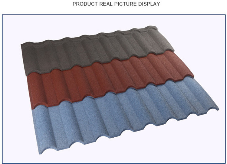 Colorful milano stone coated metal roof tile pc roofing sheets