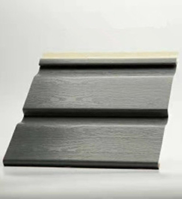 Double 5D Exterior Siding No Paint Pvc Wall Panels Dark Grey