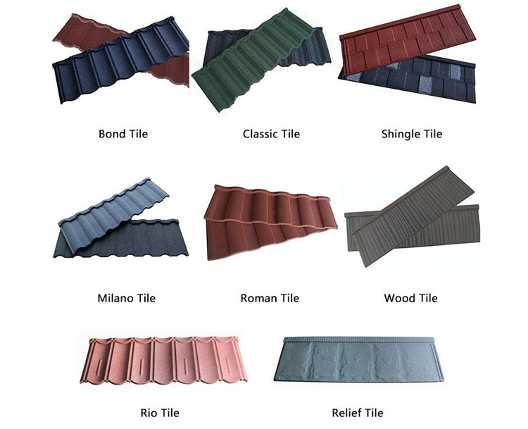 Chinese roofing material light weight roof tile asphalt shingle stone coated metal roof tile